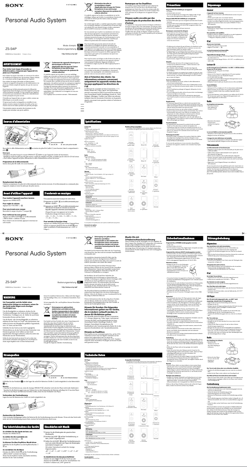 Imagen de la primera página del manual del dispositivo ZS-S4IPB