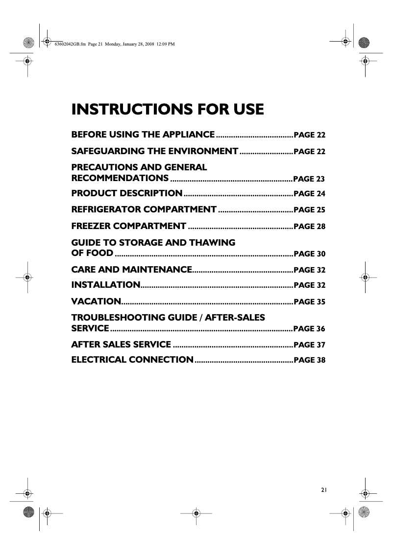 Page n°1 - Manuel utilisateur Whirlpool ARC 4330 WH