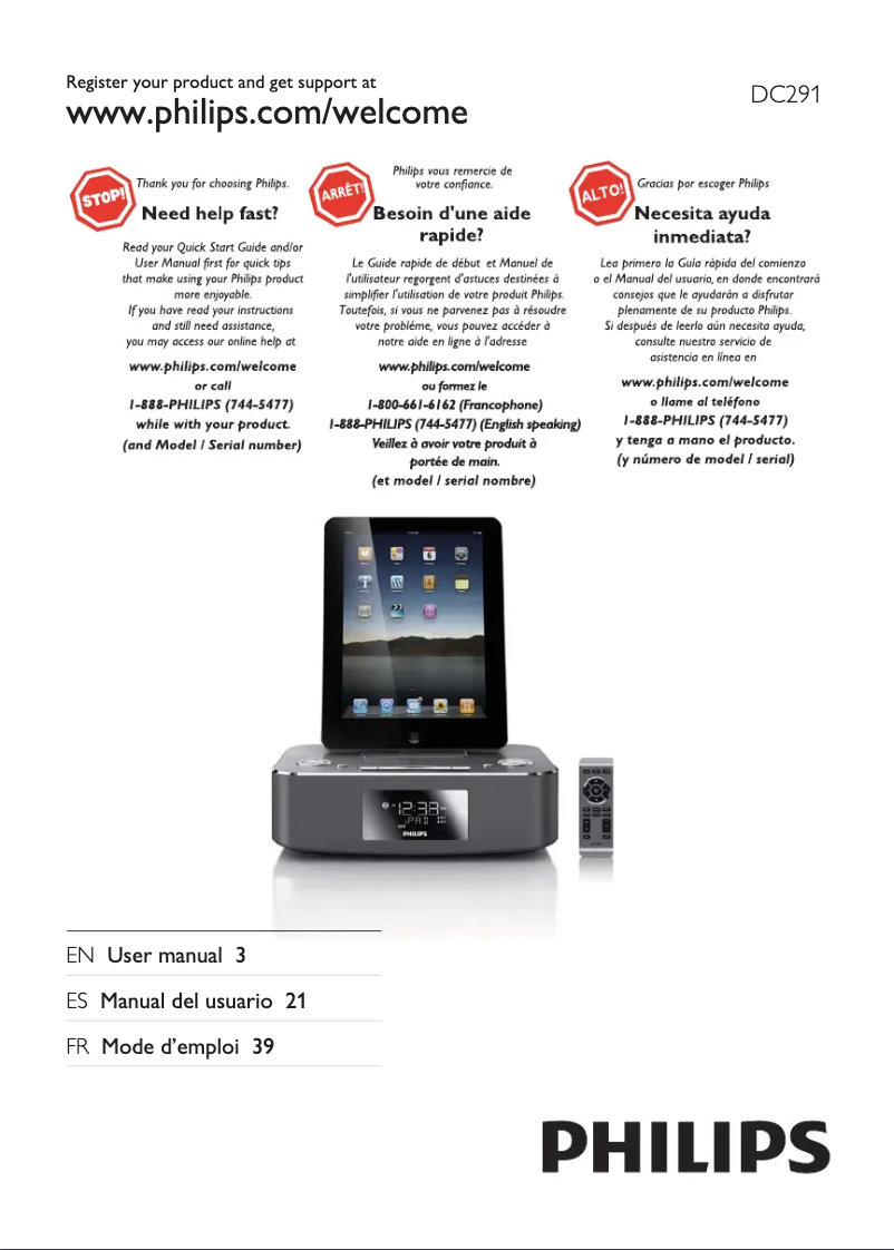 Image de la première page du manuel de l'appareil DC291