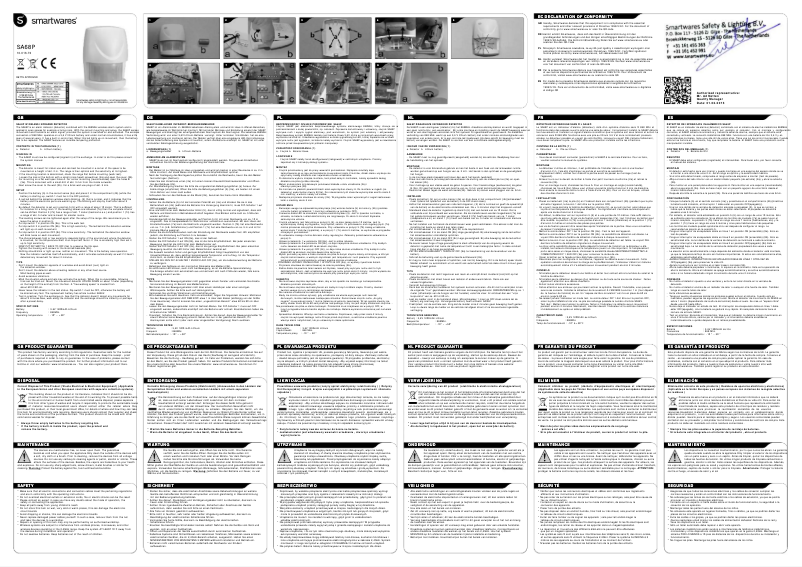 Page 1 de la notice Manuel utilisateur Smartwares SA68P