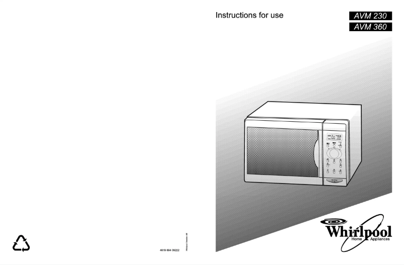 Página 1 del manual Manual de usuario Whirlpool AVM 230