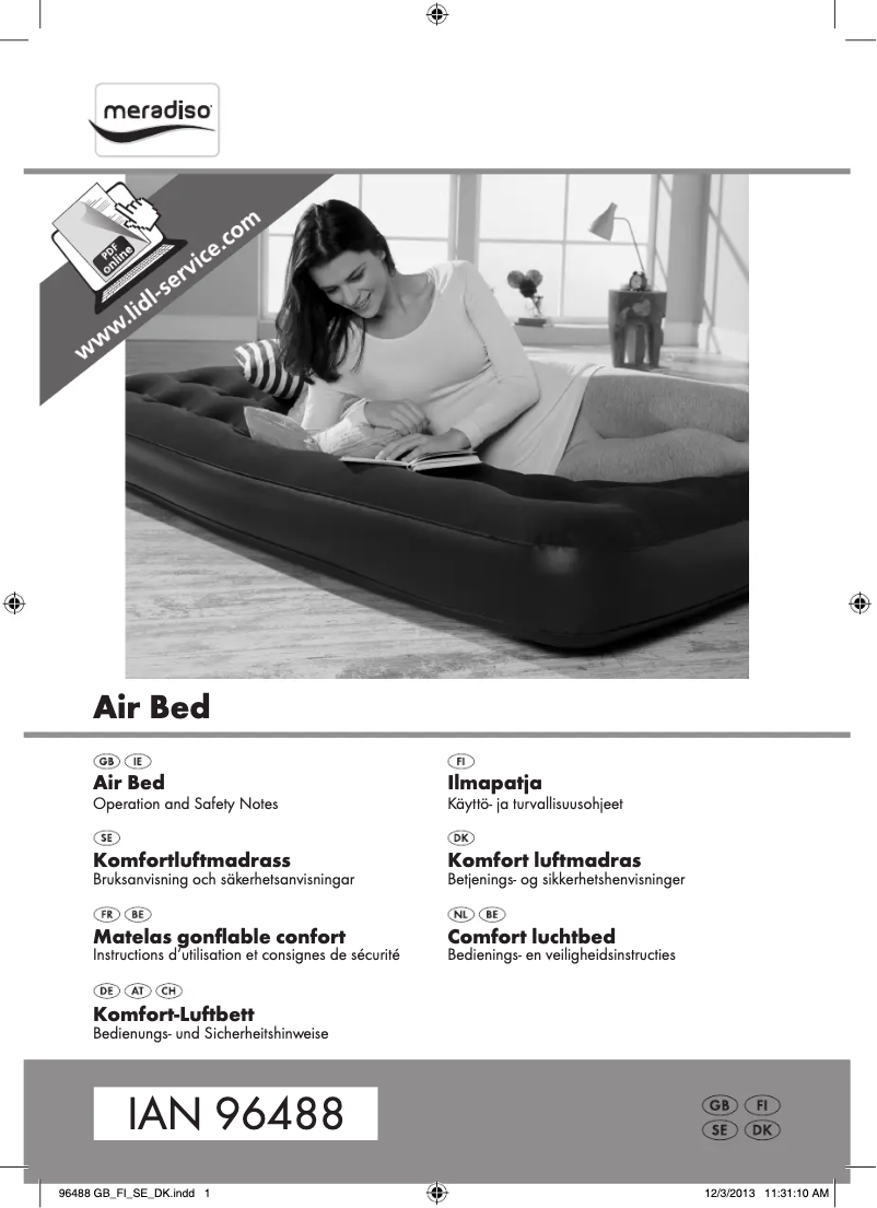 Page 1 de la notice Manuel utilisateur Meradiso IAN 114256