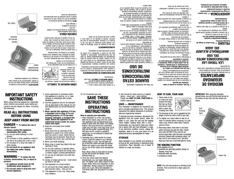 Página 1 del manual Manual de usuario Conair InfinitiPRO HS800