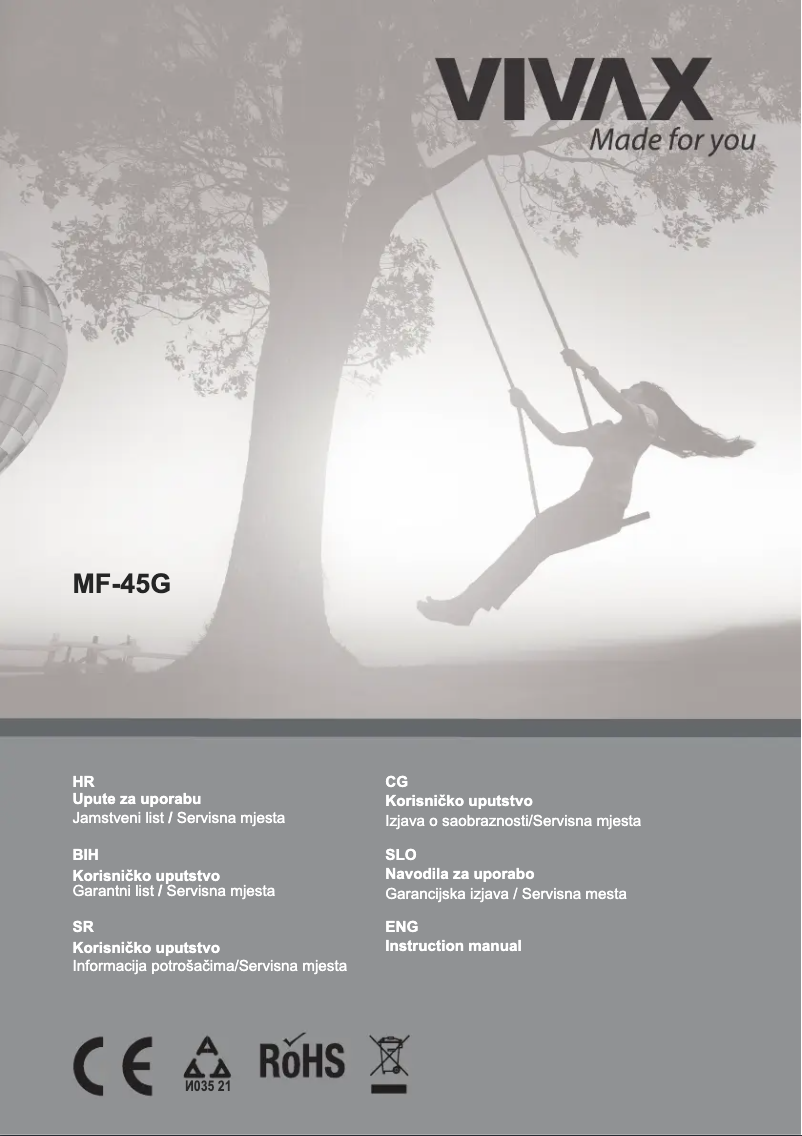 Página 1 del manual Manual de usuario Vivax MF-45G