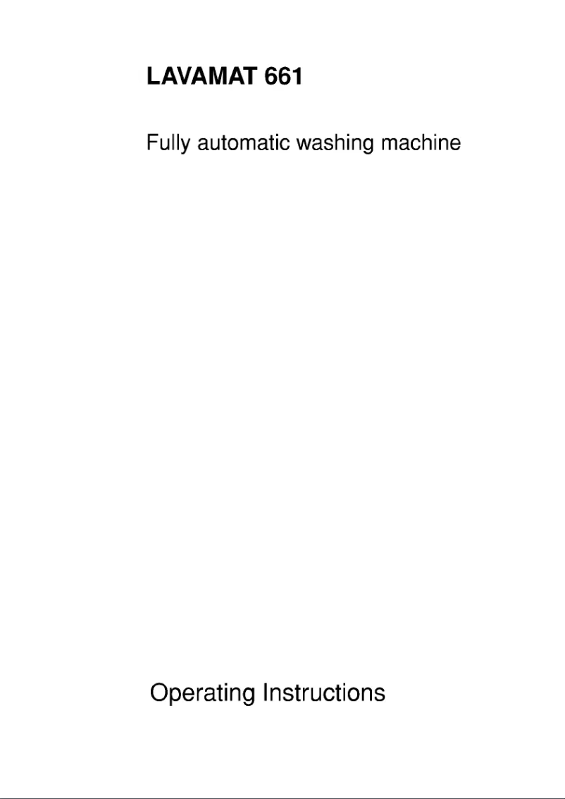Page n°1 - Manuel utilisateur AEG Lavamat 661