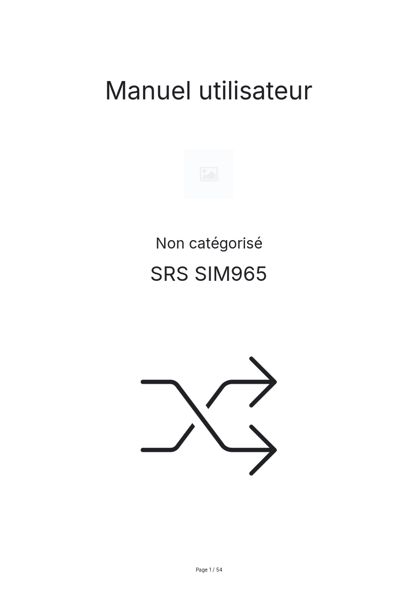 Image de la première page du manuel de l'appareil SIM965