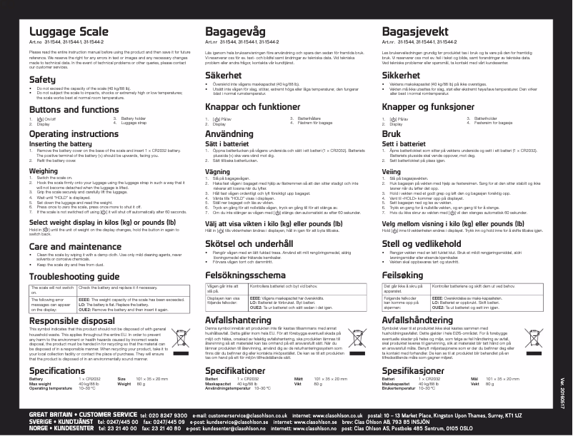 Page 1 de la notice Manuel utilisateur Asaklitt 31-1544-1