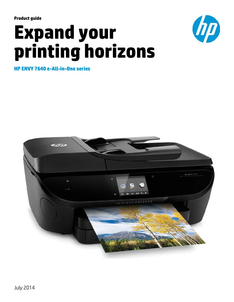 Page 1 de la notice Manuel utilisateur HP Envy 7640e