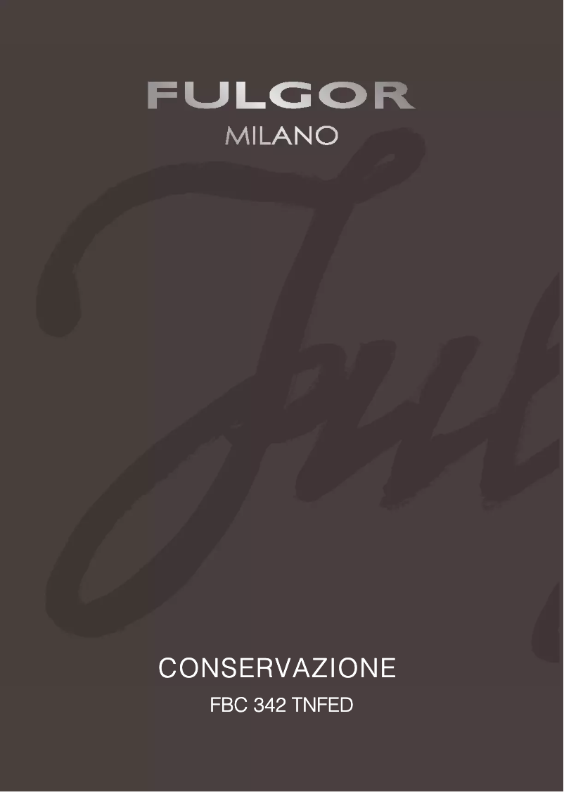 Page 1 of the manual User Manual Fulgor Milano FBC 342 TNF ED
