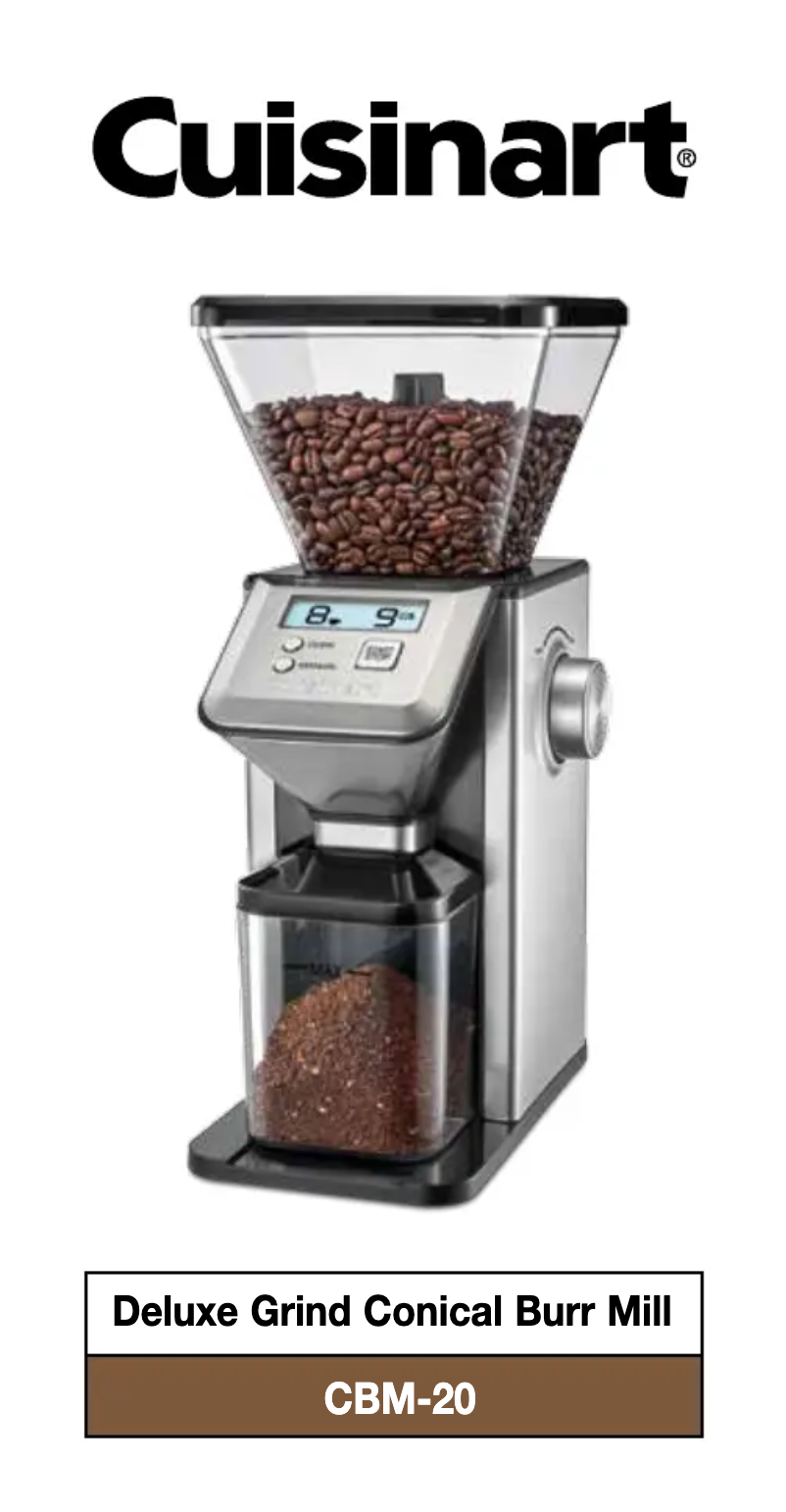 Page n°1 - Manuel utilisateur Cuisinart CBM-20