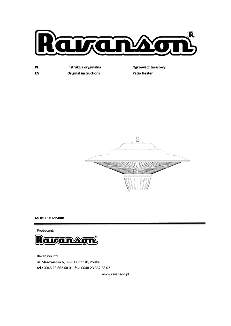 Image de la première page du manuel de l'appareil OT-1500B