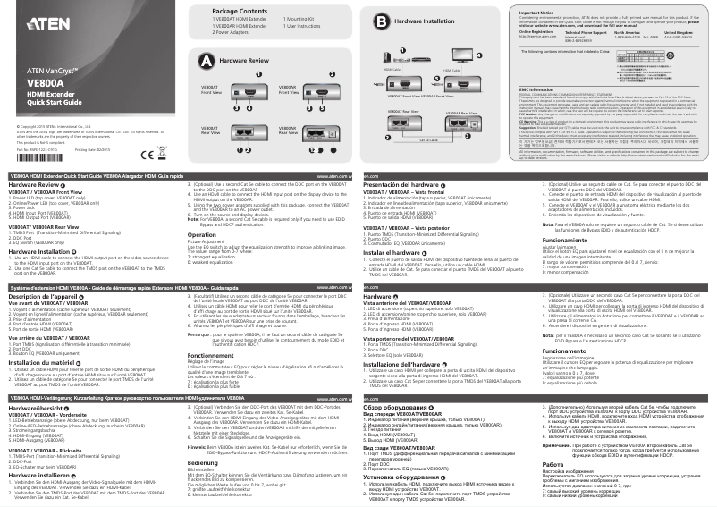 Page 1 de la notice Mode d'emploi ATen VE800AR