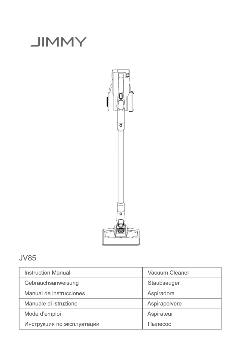 Page 1 of the manual User Manual JIMMY JV85