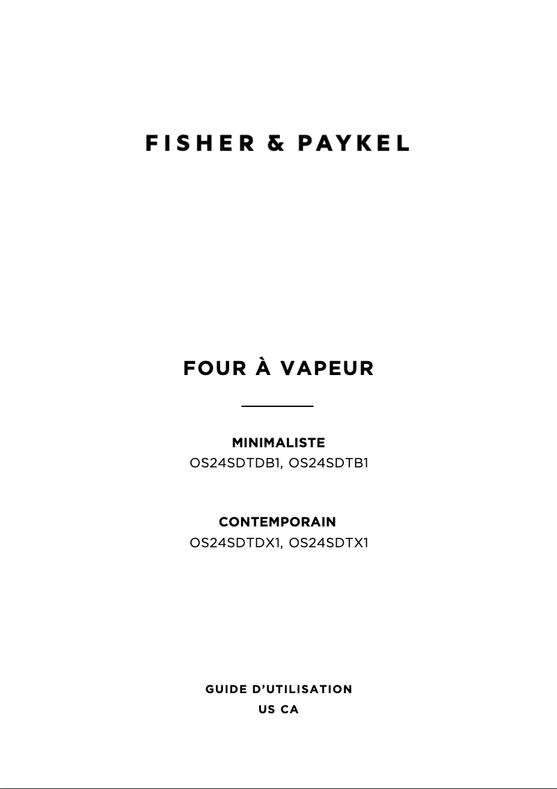 Page n°1 - Manuel utilisateur Fisher & Paykel OS24SDTDX1