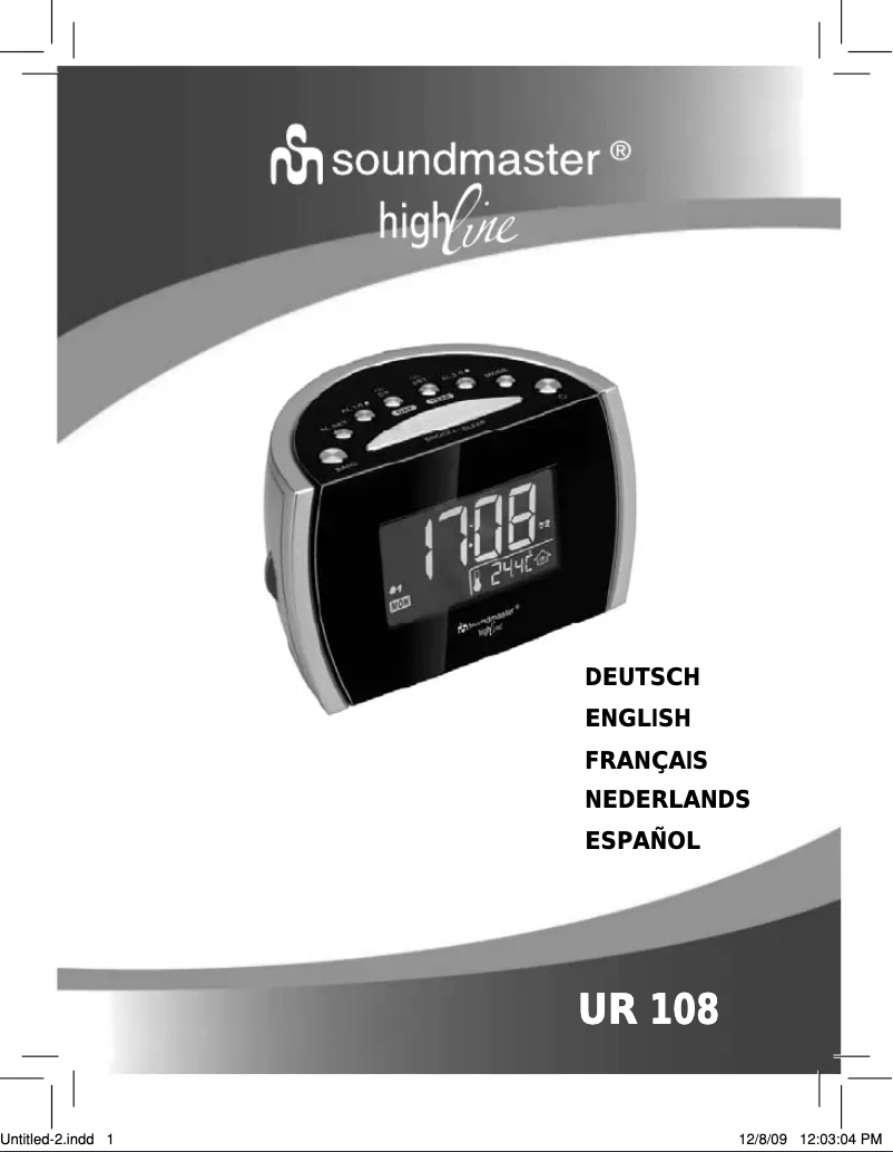 Page 1 de la notice Manuel utilisateur Soundmaster UR 108