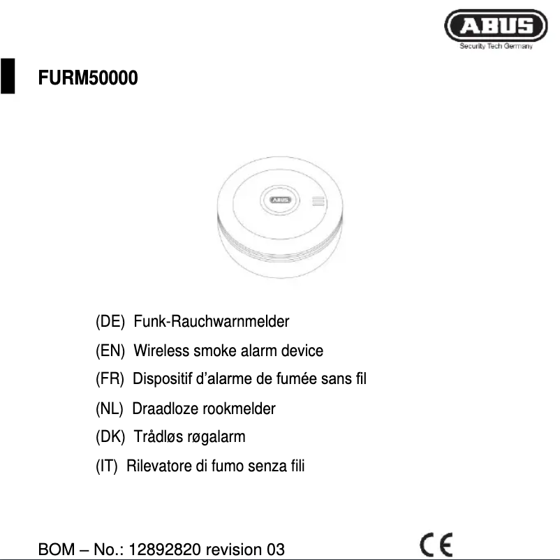 Page n°1 - Manuel utilisateur Abus FURM50001