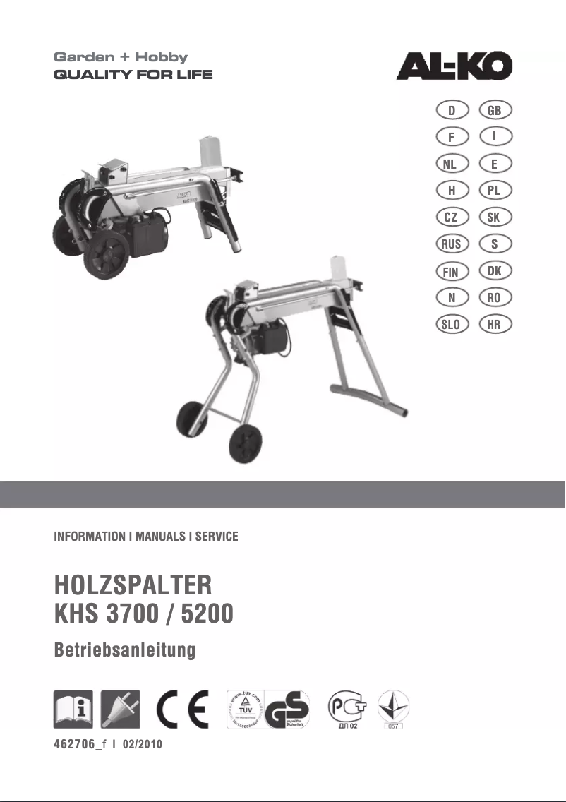 Image de la première page du manuel de l'appareil KHS 3700