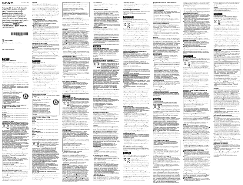 Página 1 del manual Manual de usuario Sony NP-FV100