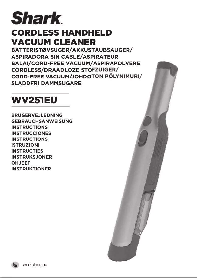 Page 1 de la notice Manuel utilisateur Shark WV251EU