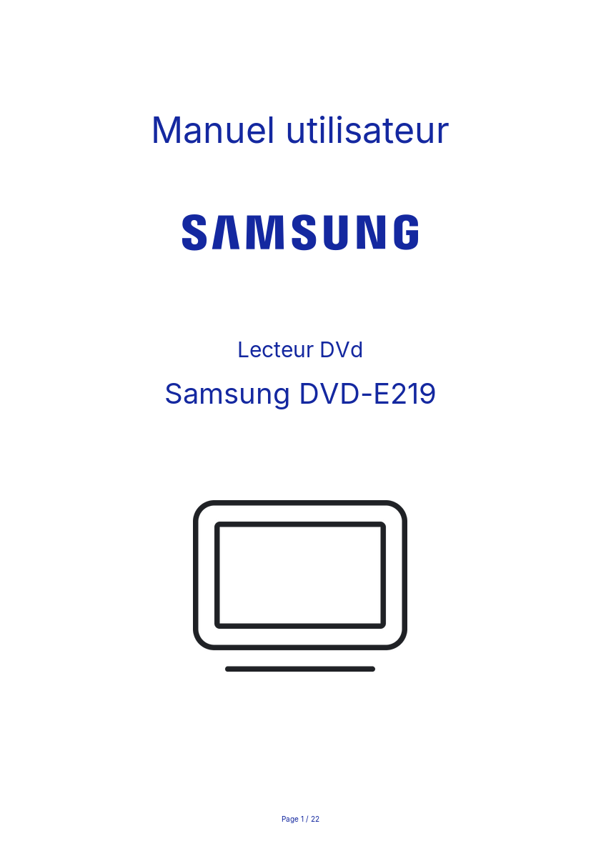 Image de la première page du manuel de l'appareil DVD-E219