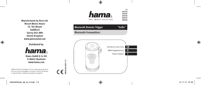 Image de la première page du manuel de l'appareil Selfie 00005235