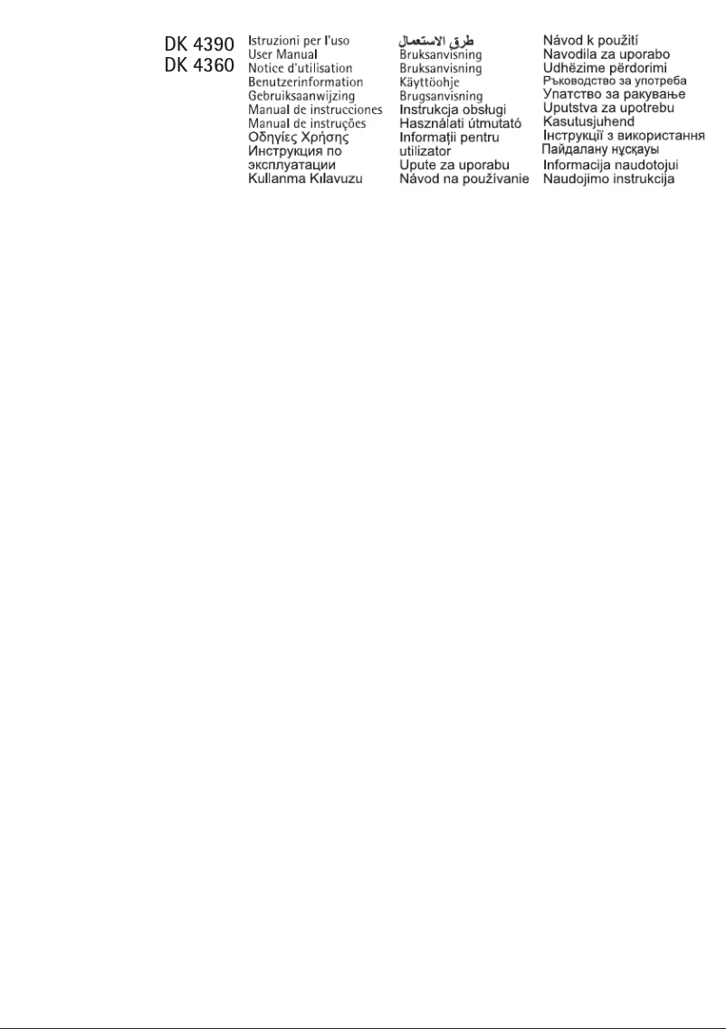 Page 1 de la notice Manuel utilisateur AEG DK 4390