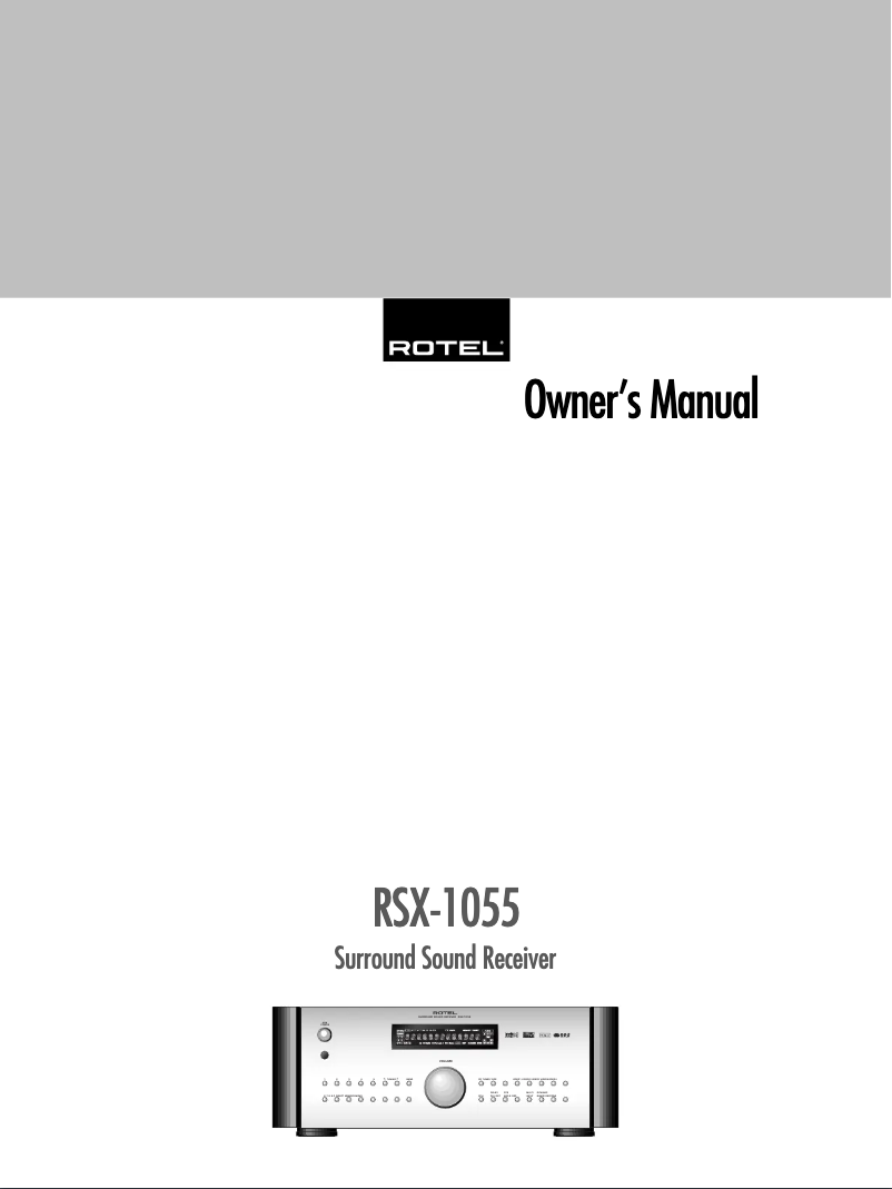 Page n°1 - Manuel utilisateur Rotel RSX-1055