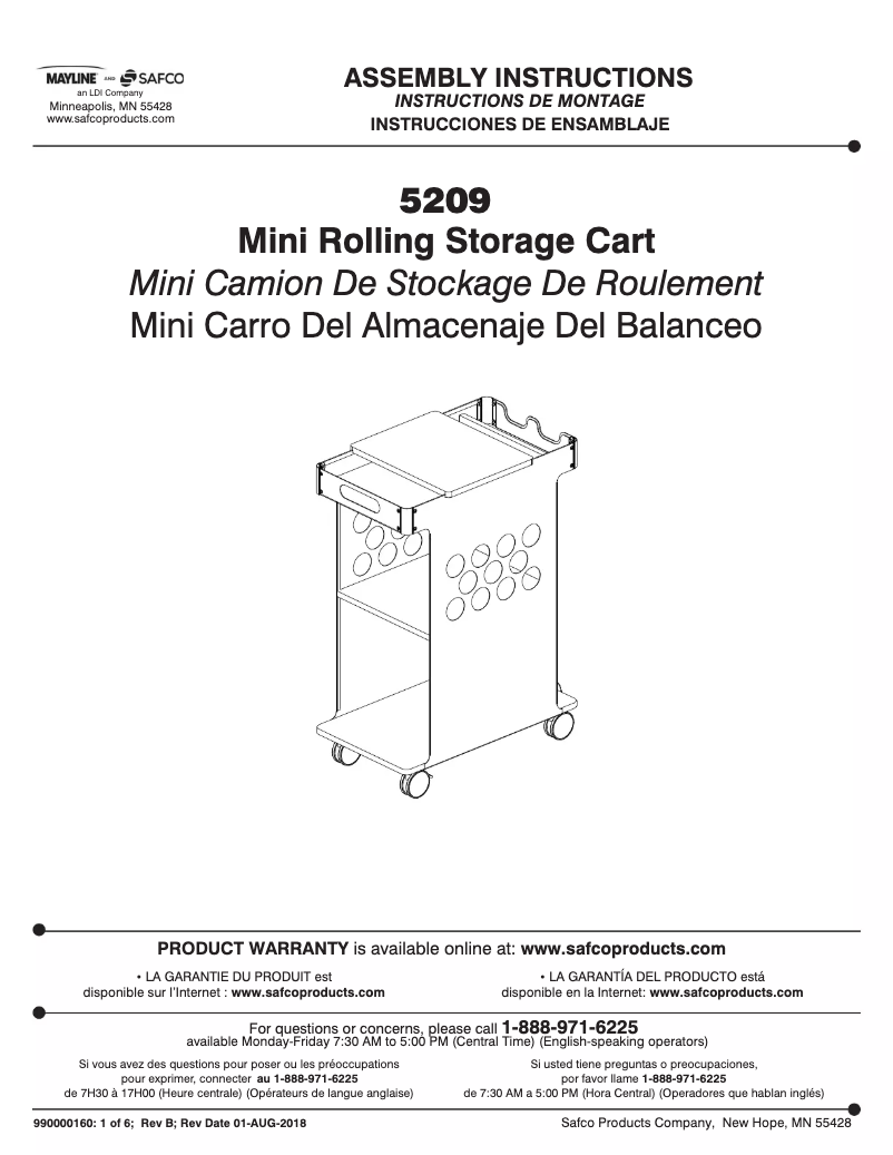 Page n°1 - Manuel utilisateur Safco 5209