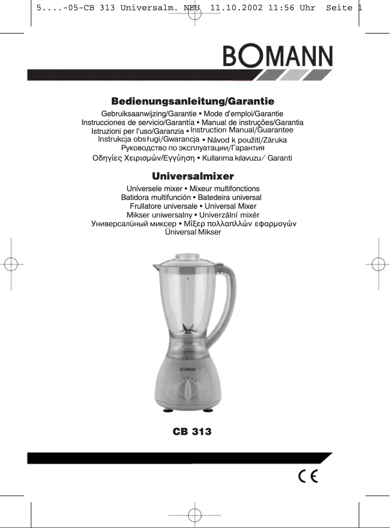 Page 1 de la notice Manuel utilisateur Bomann CB 313