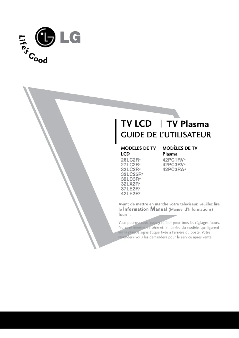 Image de la première page du manuel de l'appareil 32LC2RA