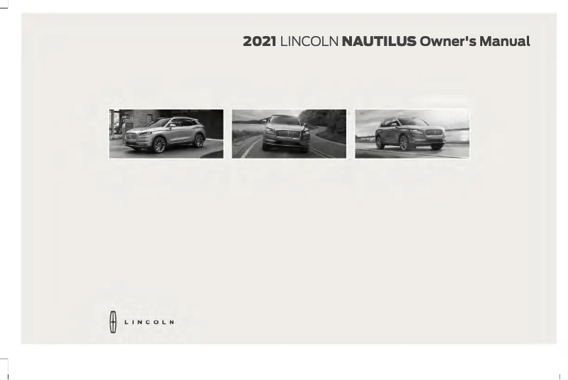 Page n°1 - Manuel utilisateur Lincoln Nautilus (2021)