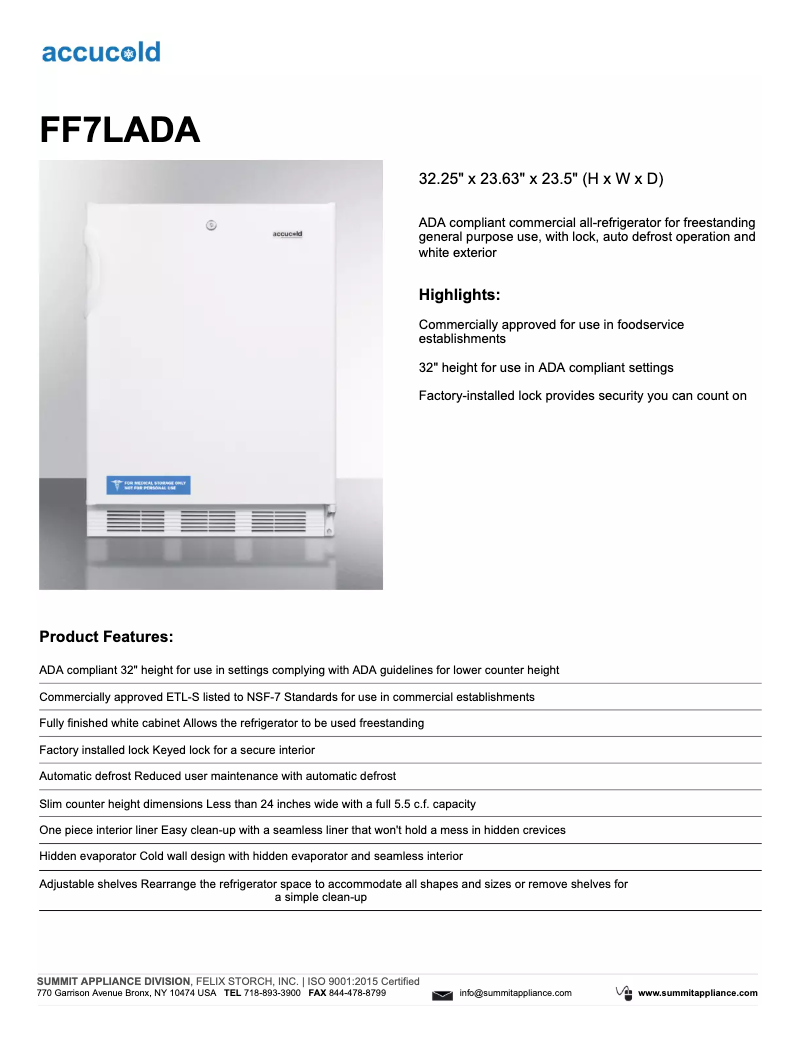 Image de la première page du manuel de l'appareil FF7LADA