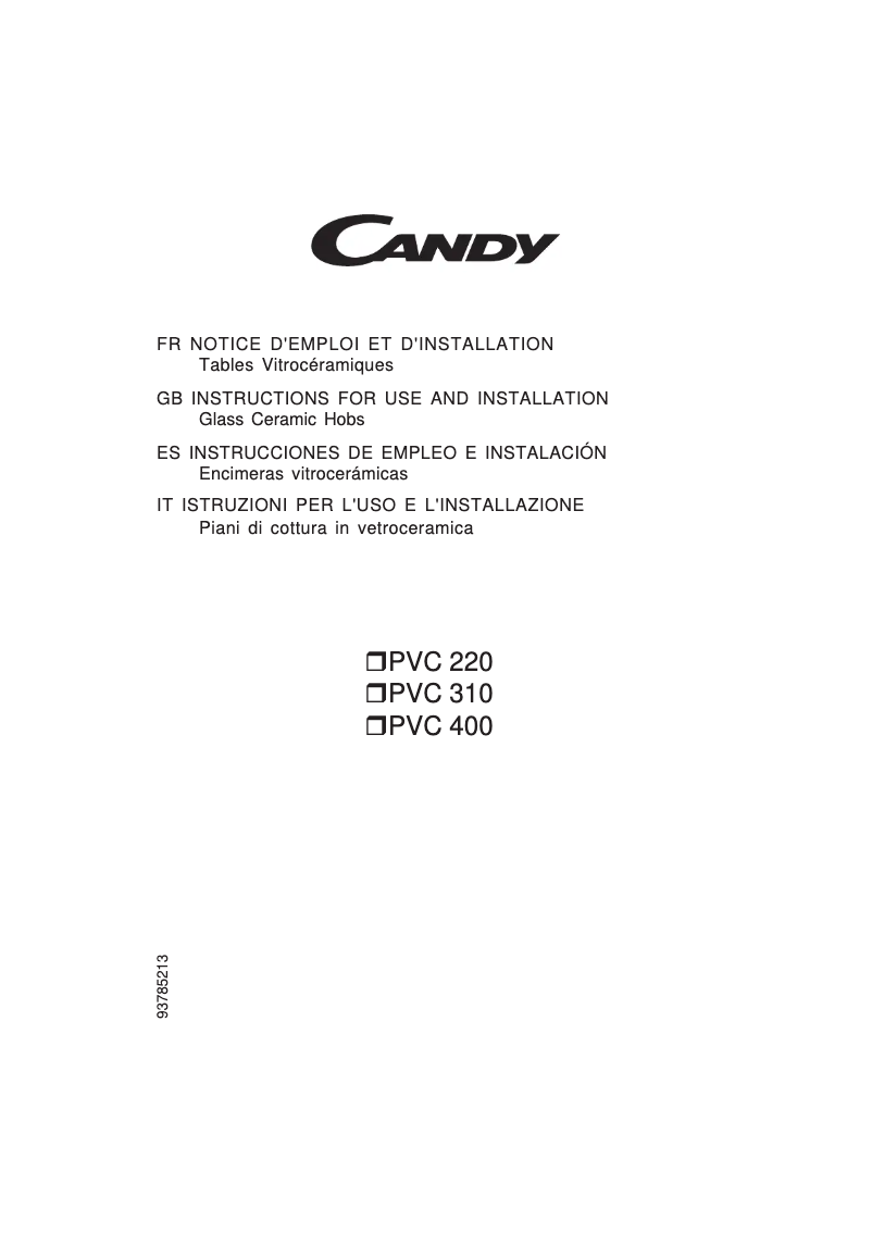 Página 1 del manual Manual de usuario Candy PVC311 N