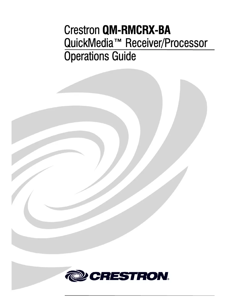 Image de la première page du manuel de l'appareil QM-RMCRX-BA