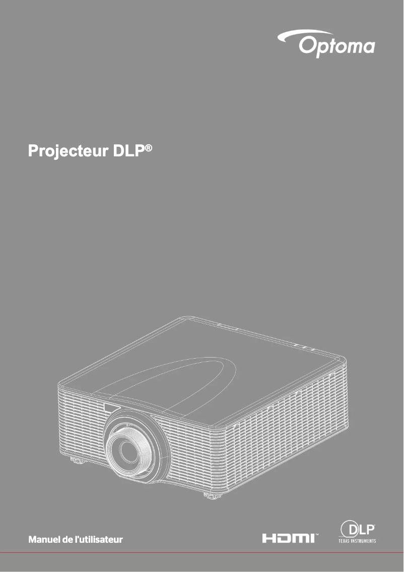 Page 1 de la notice Manuel utilisateur Optoma ZU750