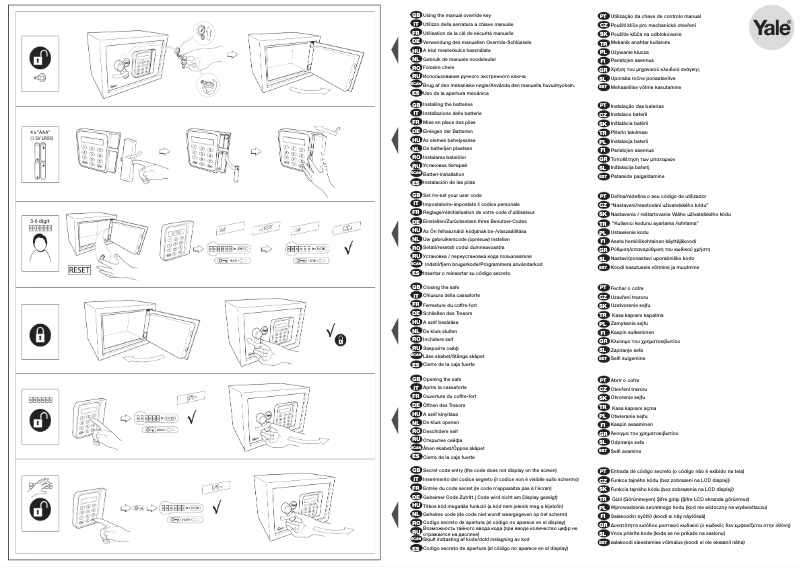 Page n°1 - Manuel utilisateur Yale YSG/200/DB1