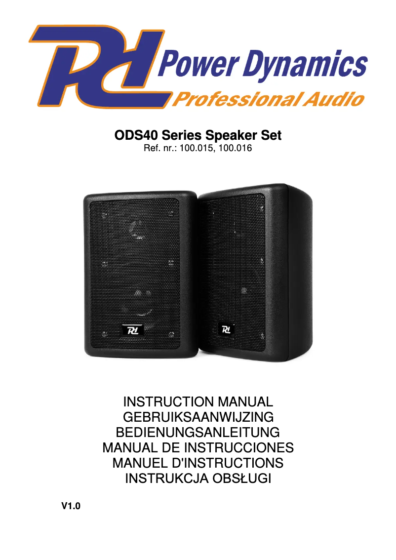 Page 1 de la notice Manuel utilisateur Power Dynamics ODS40B