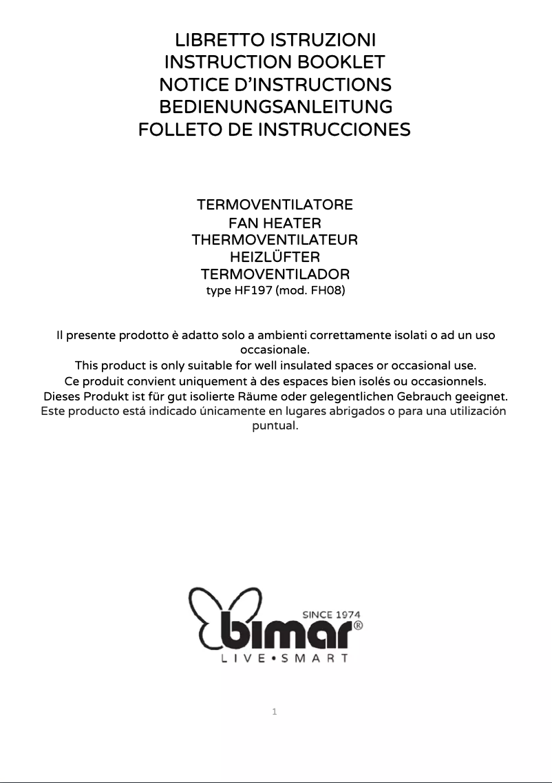 Page 1 de la notice Manuel utilisateur Bimar HF197