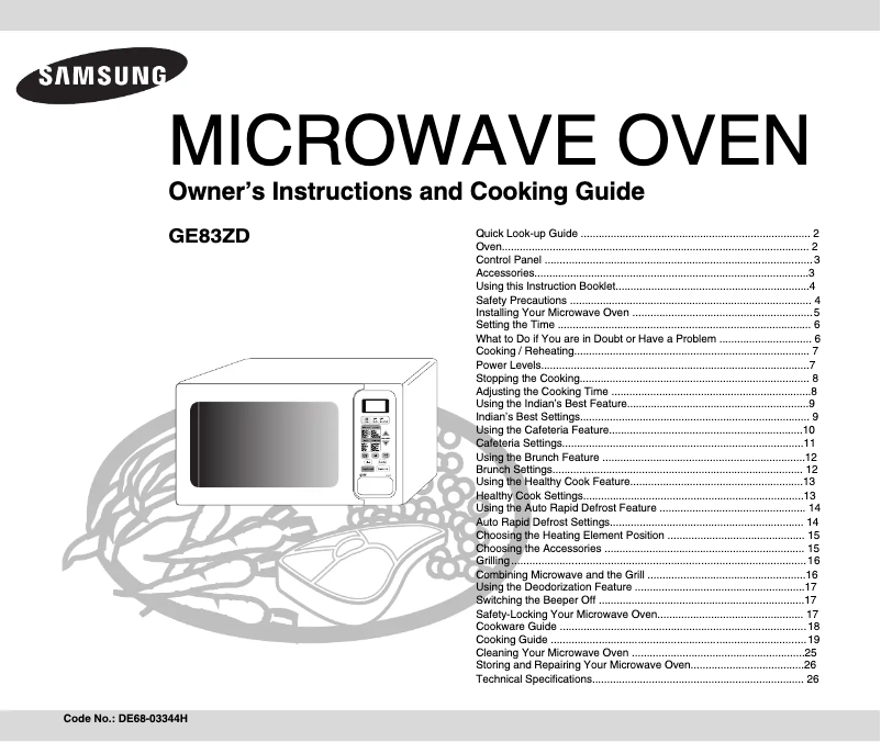 Page n°1 - Manuel utilisateur Samsung GE83ZD