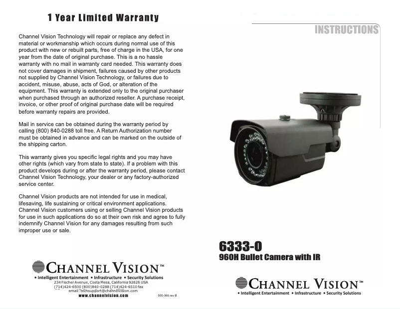 Image de la première page du manuel de l'appareil 6333-O