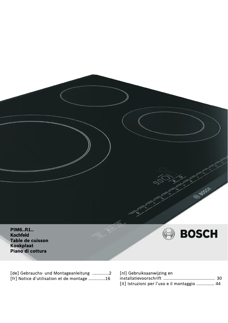 Page n°1 - Manuel utilisateur Bosch PIM651R16E