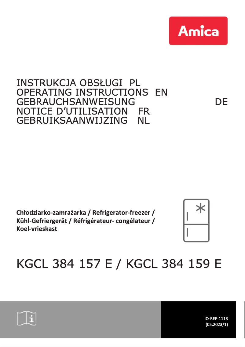Page n°1 - Manuel utilisateur Amica KGCL 384 157 E