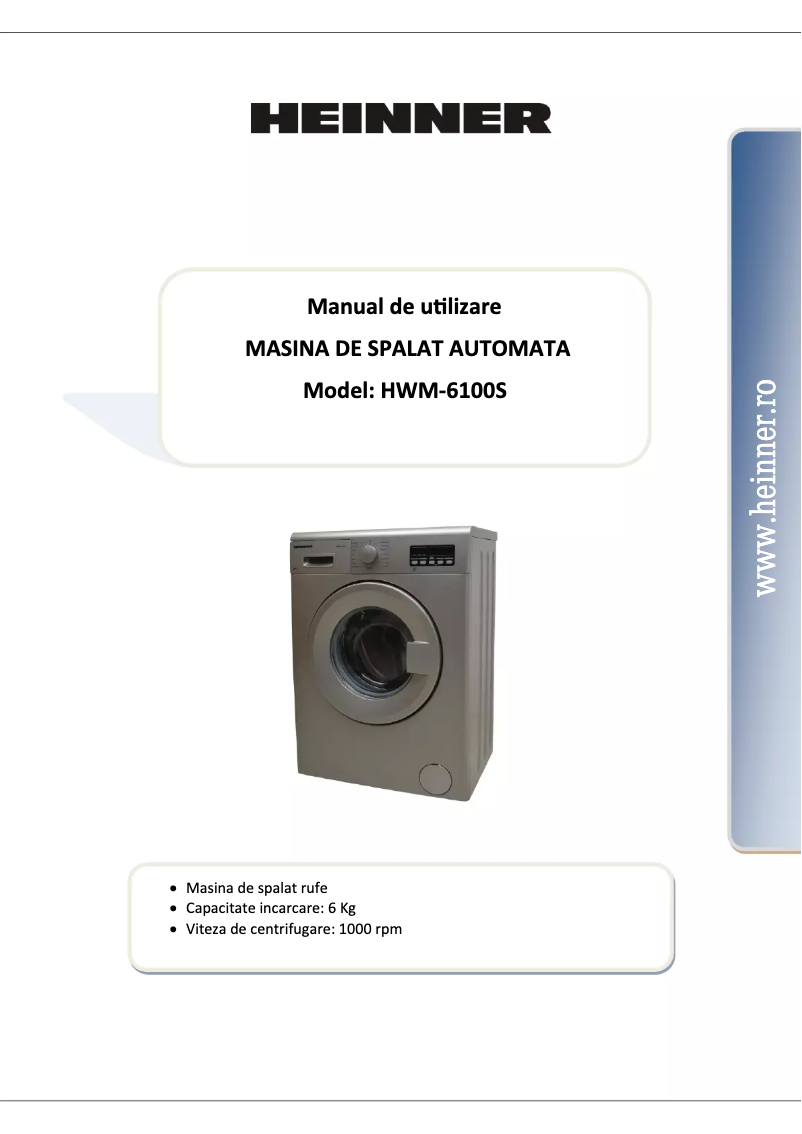 Page n°1 - Manuel utilisateur Heinner HWM-6100S