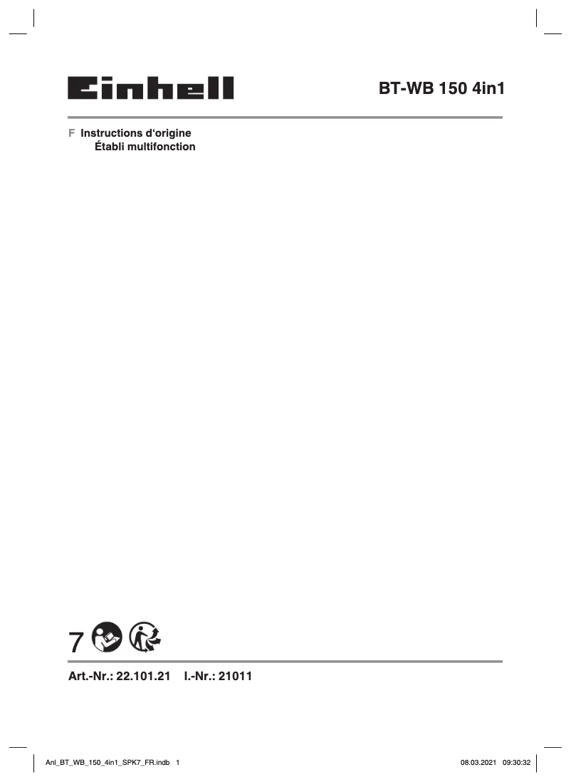 Image de la première page du manuel de l'appareil BT-WB 150 4in1