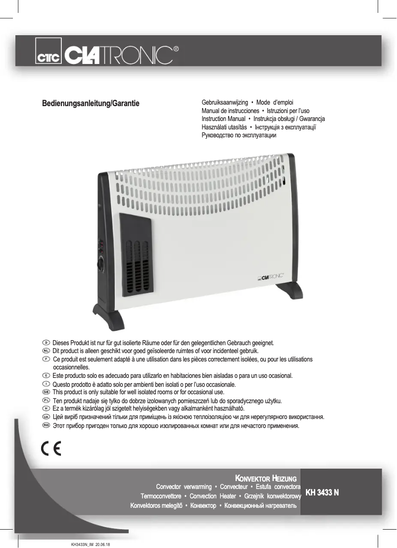 Page 1 de la notice Manuel utilisateur Clatronic KH 3433 N