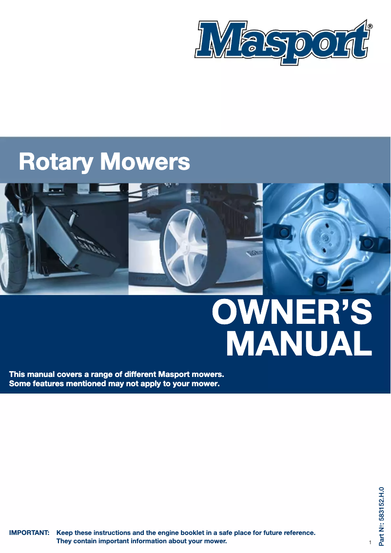 Page 1 de la notice Manuel utilisateur Masport 200 ST 2'n1