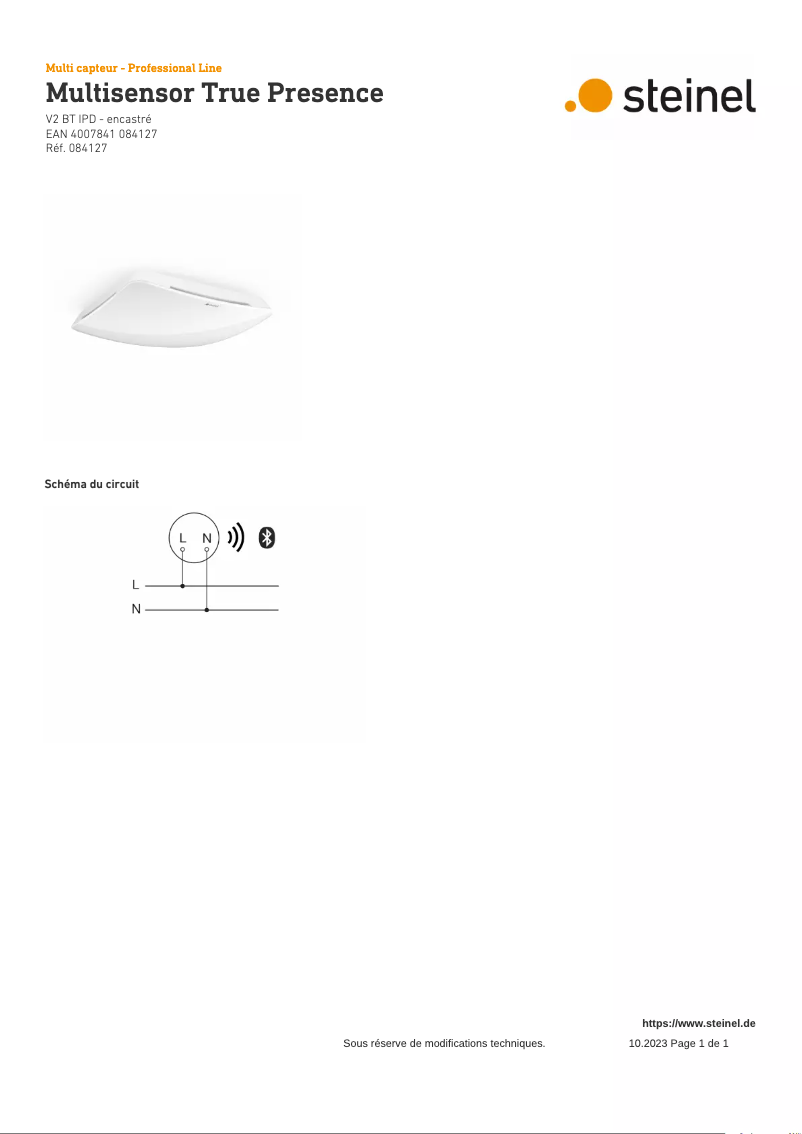 Image de la première page du manuel de l'appareil Multisensor True Presence BT IPD