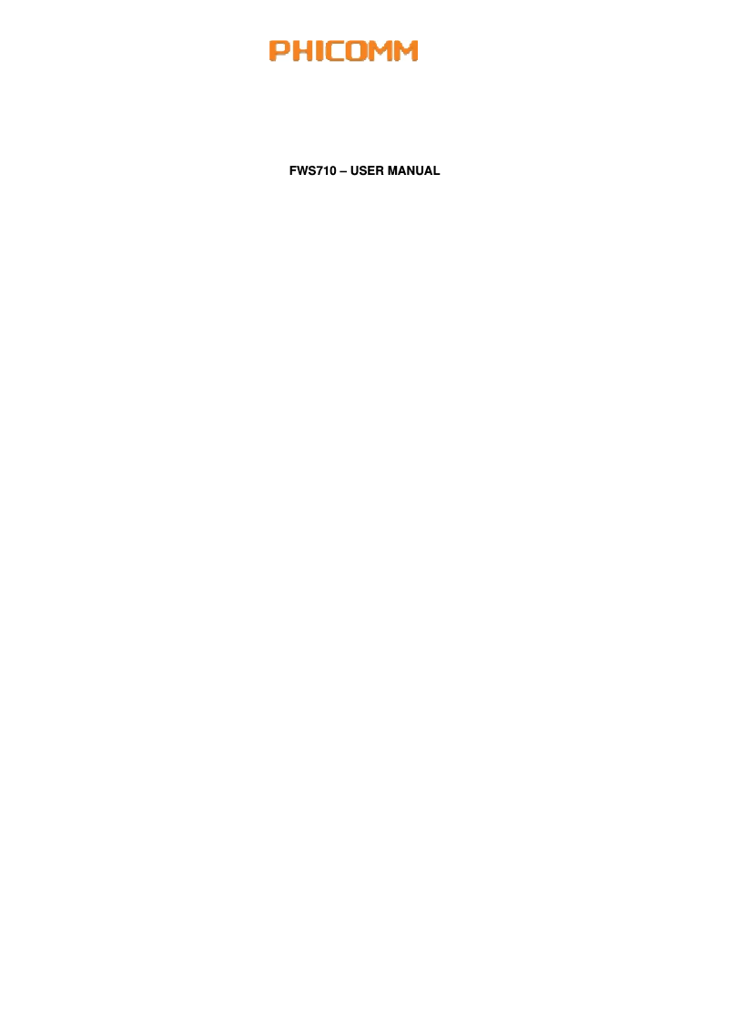 Page n°1 - Manuel utilisateur Phicomm FWS710