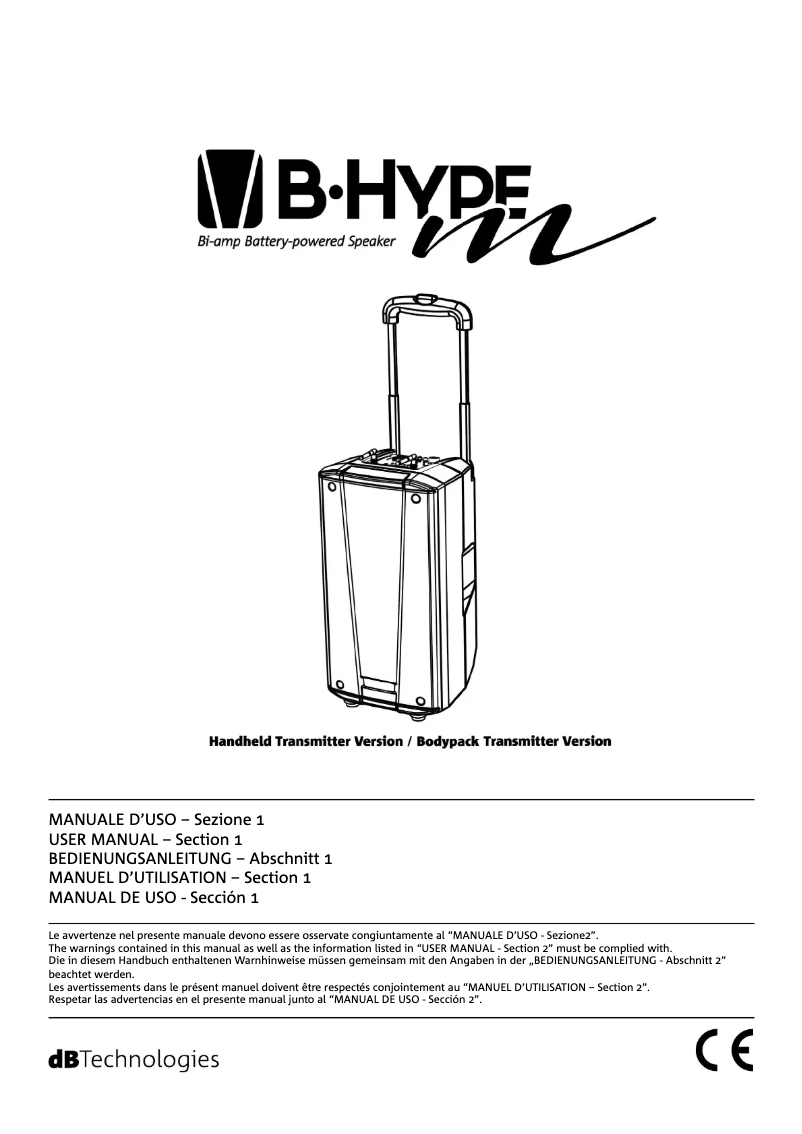 Page n°1 - Manuel utilisateur DB Technologies B-Hype Mobile BT
