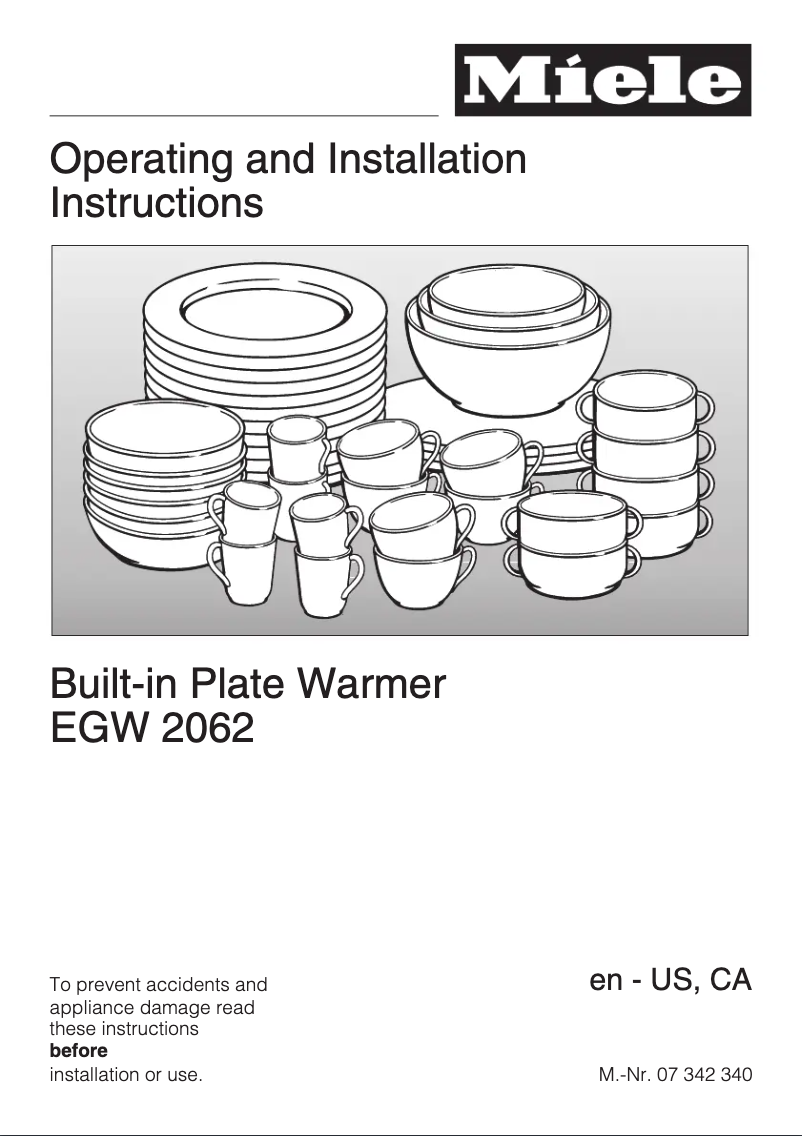 Page 1 de la notice Manuel utilisateur Miele EGW 2062